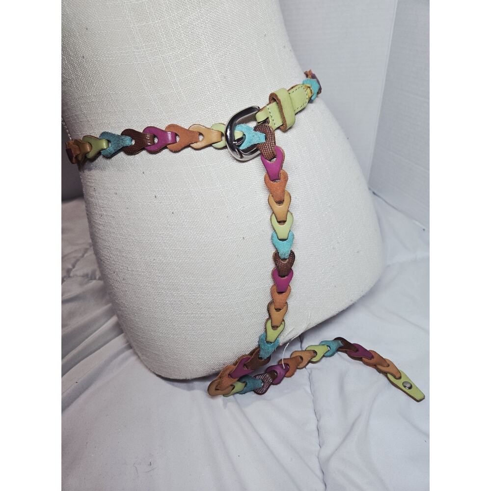 Vintage S Woven Colorful Garden Belt Unisex Hippie Boho Y2K Rave Beachy Casual